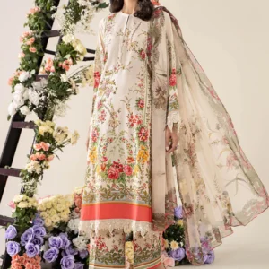 Maria B M Prints Embroidered Lawn Suit MPT-2605-A