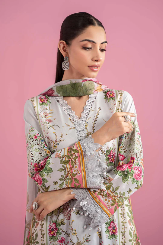 Maria B M Prints Embroidered Lawn Suit MPT-2605-B - Image 4