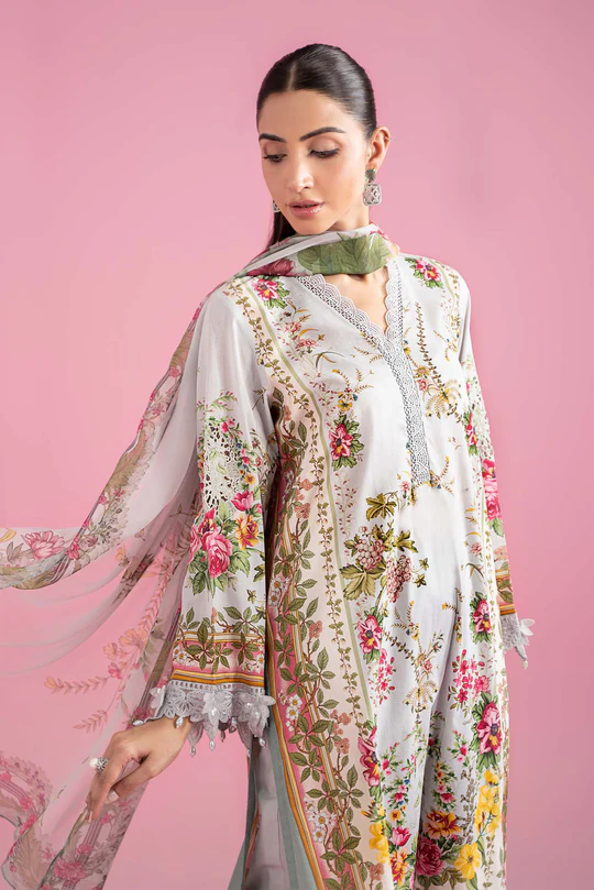 Maria B M Prints Embroidered Lawn Suit MPT-2605-B - Image 3