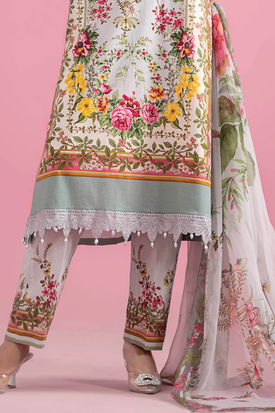 Maria B M Prints Embroidered Lawn Suit MPT-2605-B - Image 2