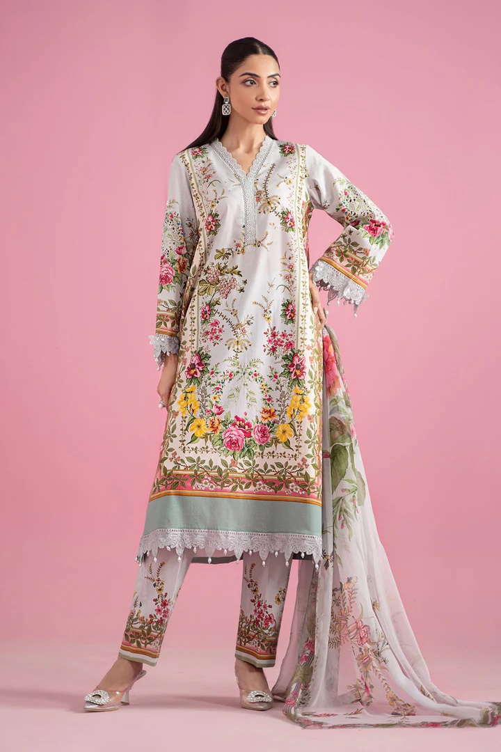 Maria B M Prints Embroidered Lawn Suit MPT-2605-B