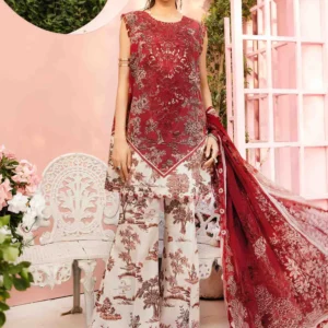 Maria B M Prints Embroidered Lawn Suit MPT-2608-A