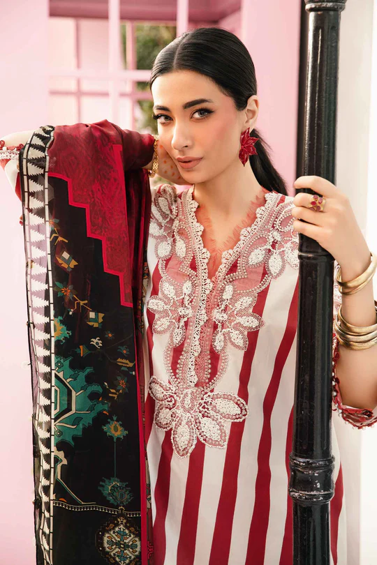 Maria B M Prints Embroidered Lawn Suit MPT-2609-A - Image 4