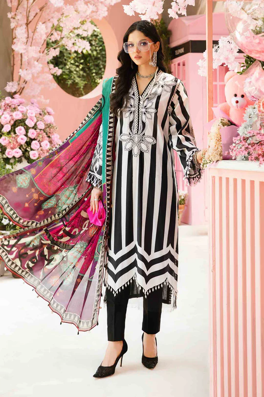 Maria B M Prints Embroidered Lawn Suit MPT-2609-B
