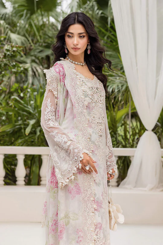 Maria B Luxury Emb Chiffon Suit - MPC-25-101 - Image 4