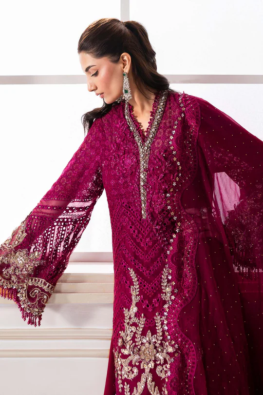 Maria B Luxury Embroidered Chiffon Suit - BD-3003 - Image 2