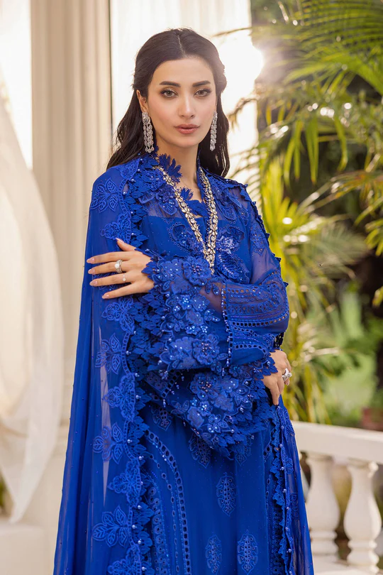Maria B Luxury Emb Chiffon Suit - MPC-25-103 - Image 3