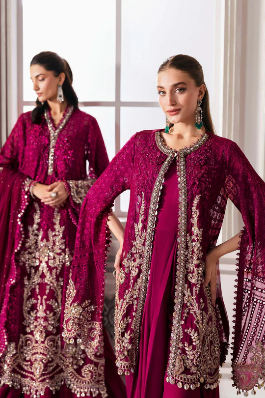 Maria B Luxury Embroidered Chiffon Suit - BD-3003 - Image 5