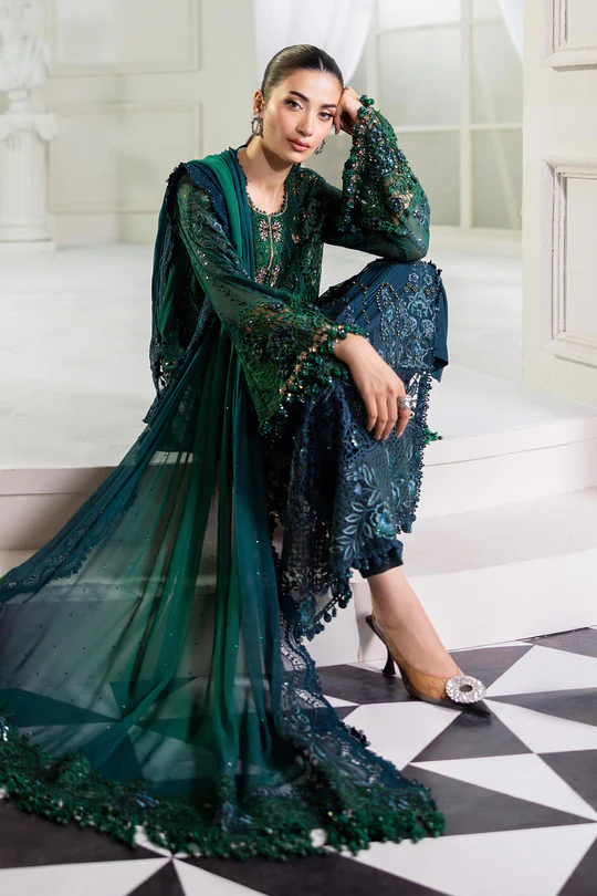 Maria B Luxury Emb Chiffon Suit - MPC-25-106 - Image 4