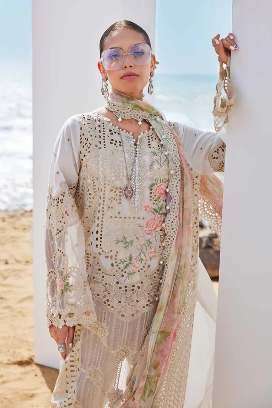 Maria B Embroidered Lawn Suit -25-07 - Image 4