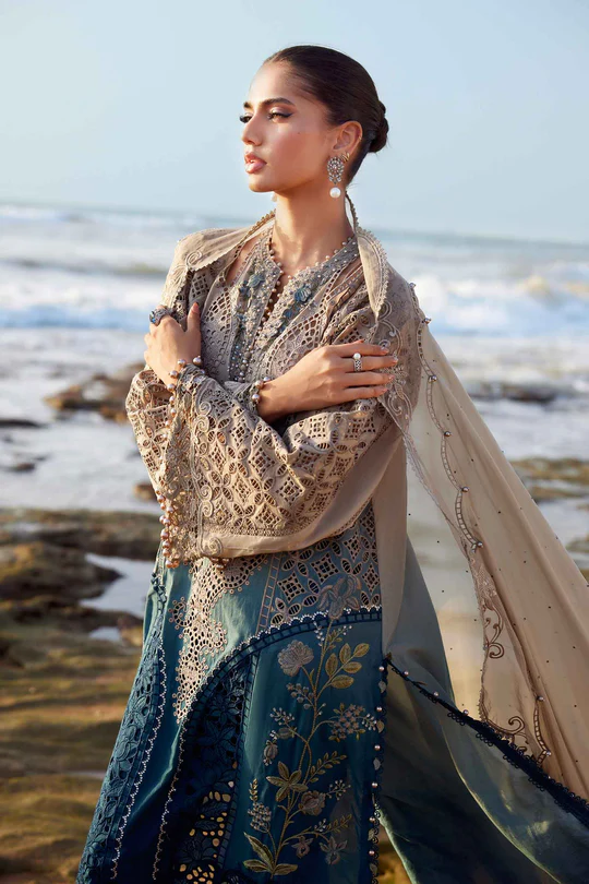 Maria B Embroidered Lawn Suit -25-08 - Image 3