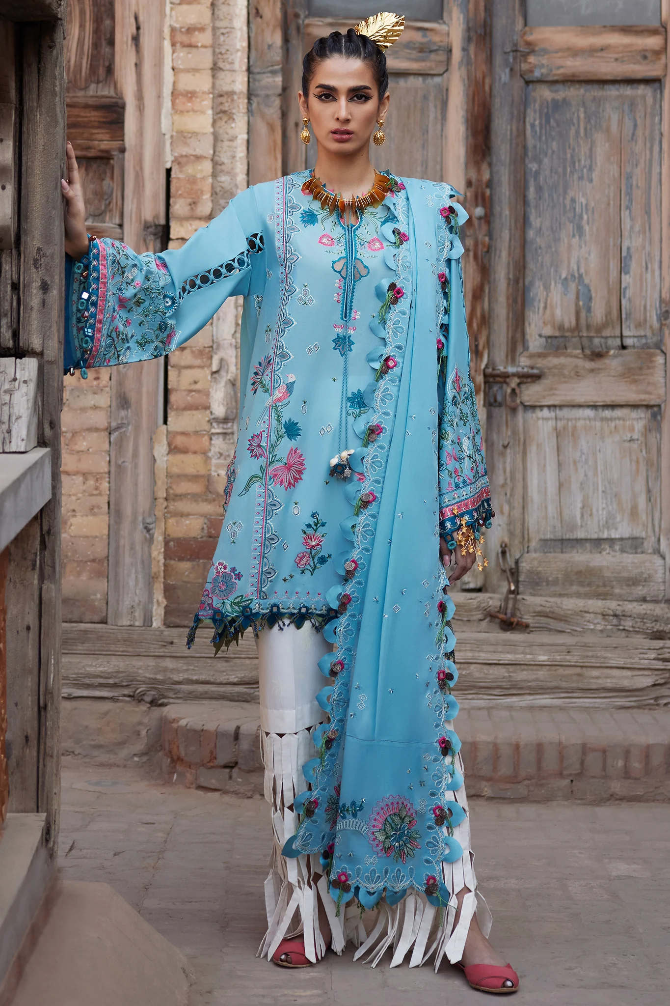ELAN Luxury Emb Lawn ISLA BLEU EL25-11 A