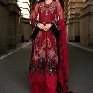 Maria B Formal Embroidered Organza Suit WF-09-06-Red