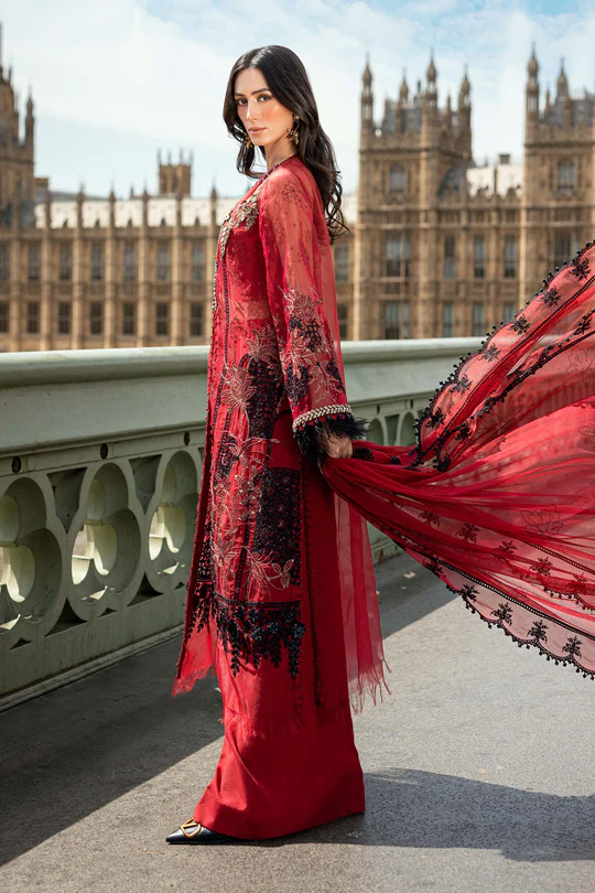 Maria B Formal Embroidered Organza Suit WF-09-06-Red - Image 2